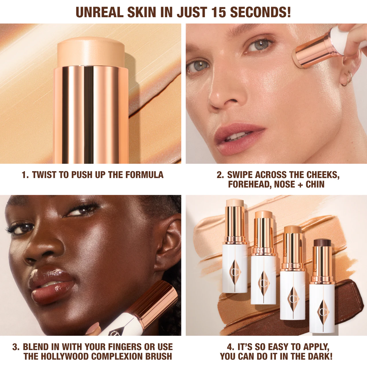 CHARLOTTE TILBURY Unreal Skin Sheer Glow Tint Hydrating Foundation Stick купить в Beauty Storage. Быстрая доставка по России и СНГ.