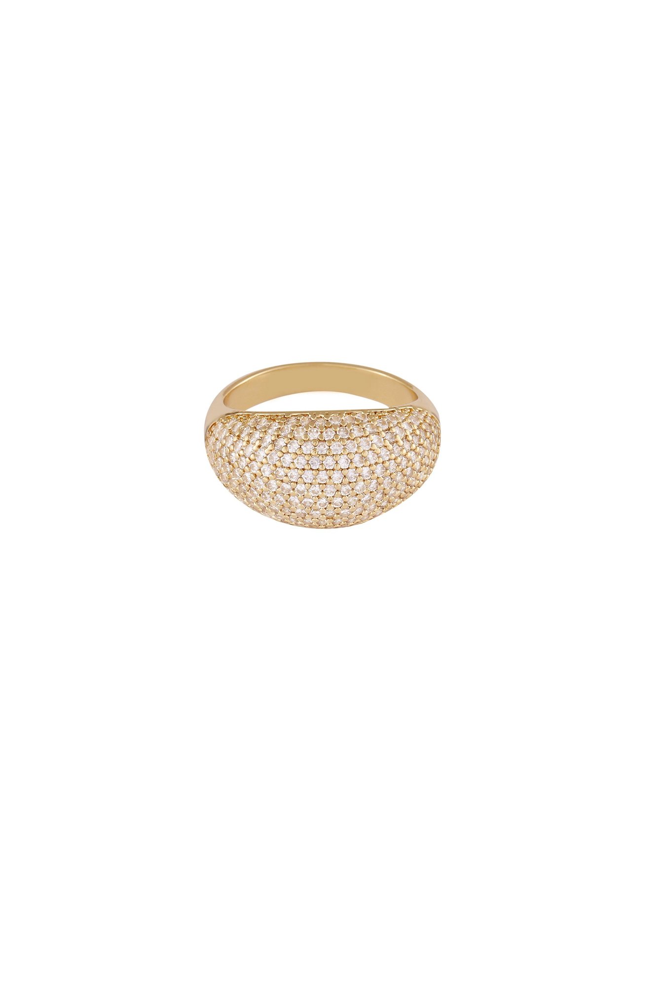 Crystal Cluster Knockout 18k Gold Plated Ring - Размер 7