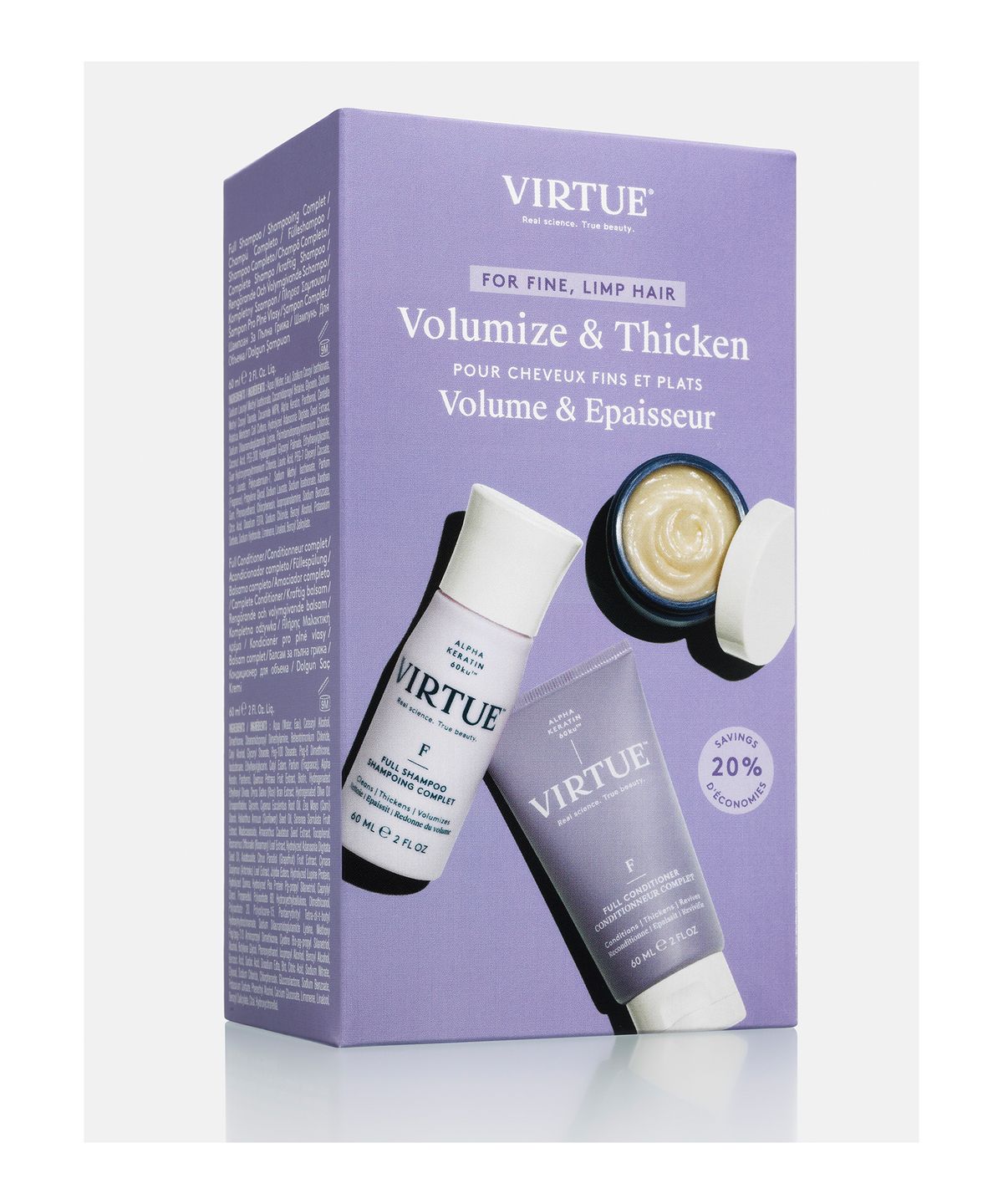 VIRTUE Discovery Kit - Volumize & Thicken (2 x 60ml, 15ml)