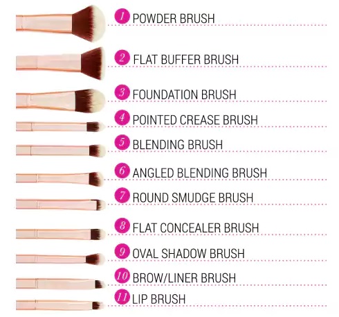 BH COSMETICS Metal Rose - 11 Piece Brush Set With Cosmetic Bag