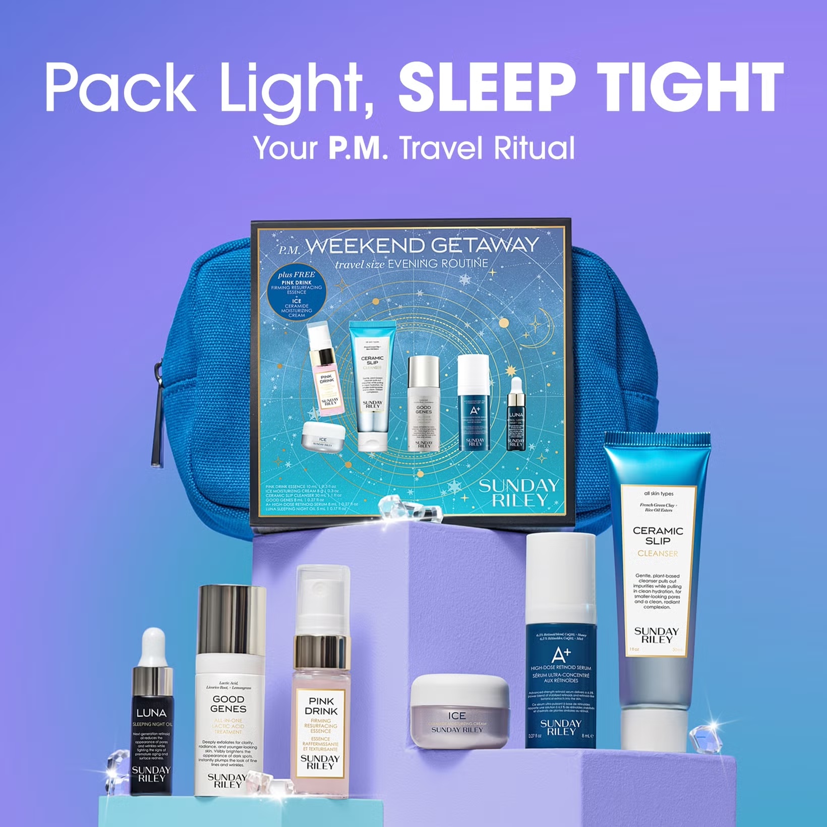 SUNDAY RILEY Sunday Riley P.M. Weekend Getaway Set купить в Beauty Storage. Быстрая доставка по России и СНГ.
