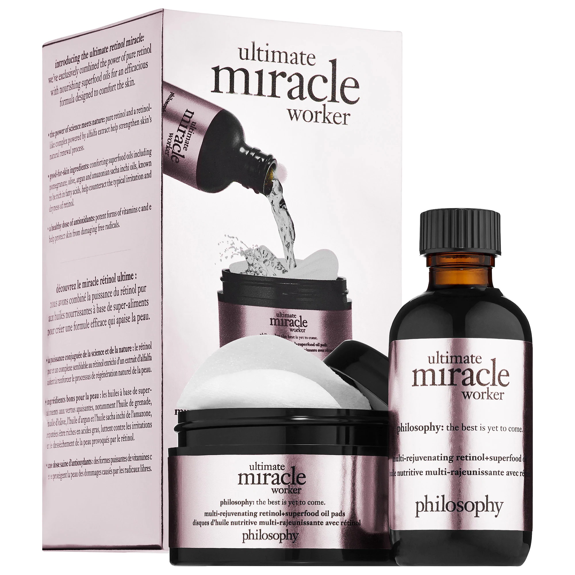 PHILOSOPHY Ultimate Miracle Worker Multi-Rejuvenating Retinol + Superfood Oil and Pads