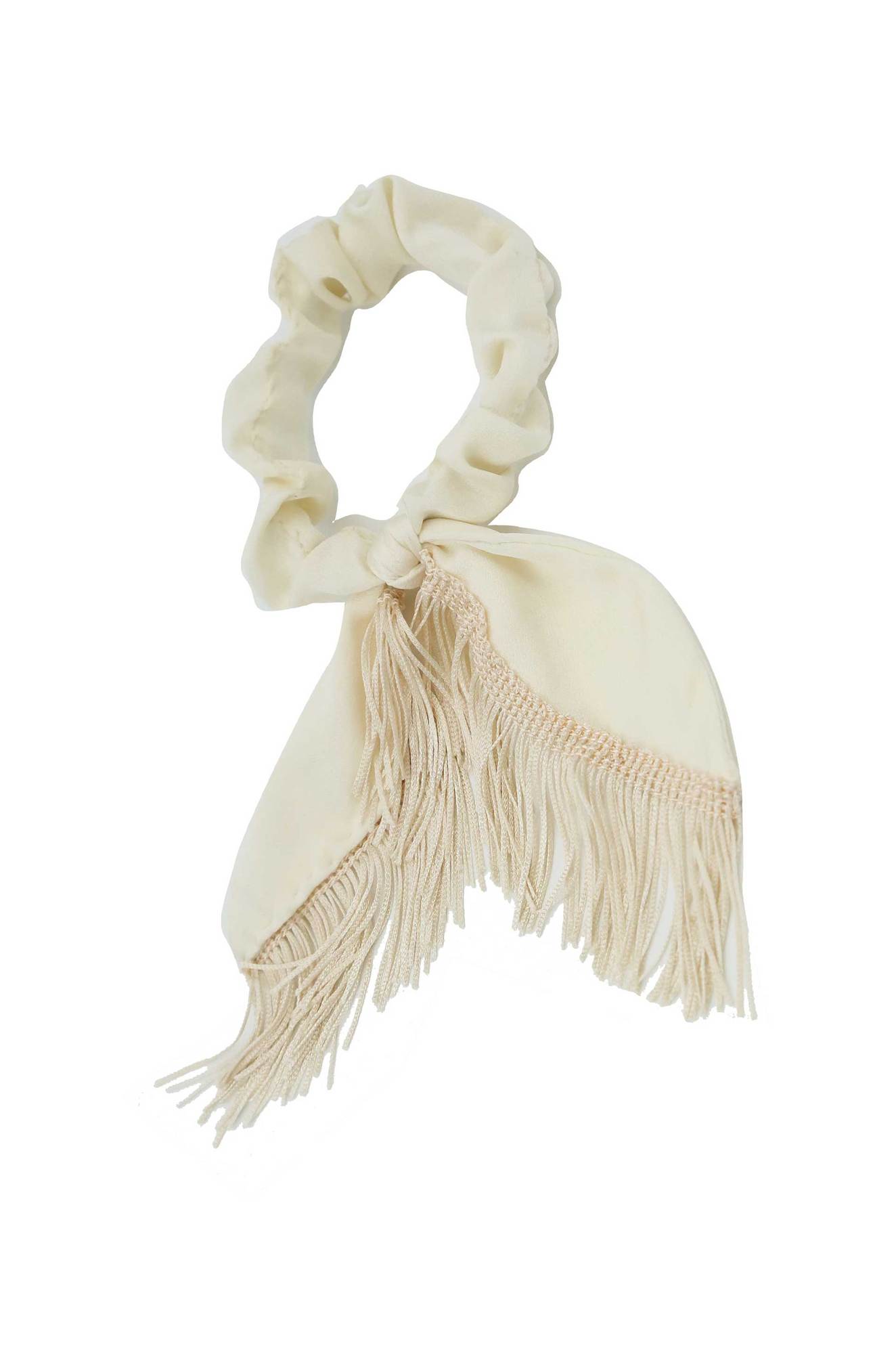 Best in the West Fringed Scrunchie in Cream