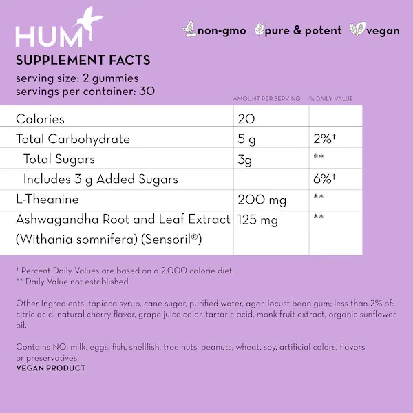 HUM NUTRITION Calm Sweet Calm™ Stress Management Vegan Gummies купить в Beauty Storage. Быстрая доставка по России и СНГ.