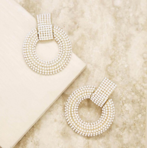 Pearl Statement Earrings in Gold