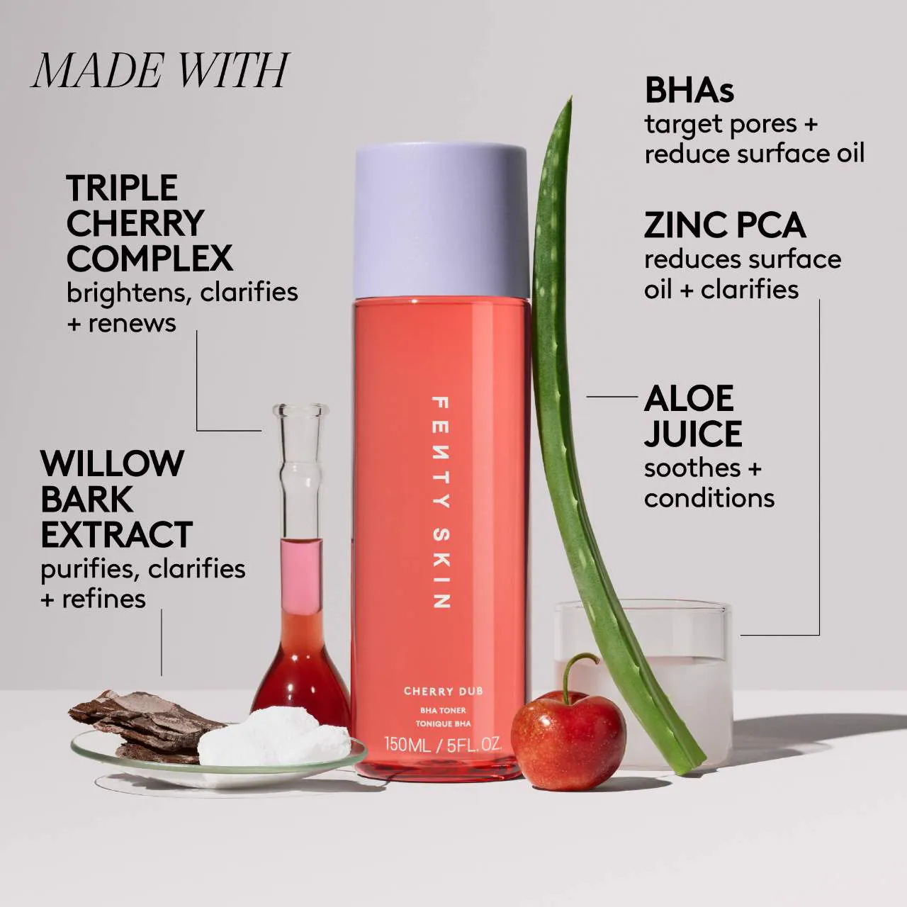 FENTY SKIN by Rihanna  Cherry Dub BHA Toner with Salicylic Acid + Aloe Juice купить в Beauty Storage. Быстрая доставка по России и СНГ.
