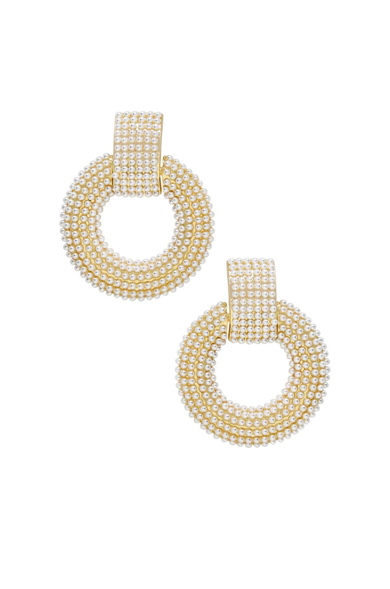 Pearl Statement Earrings in Gold