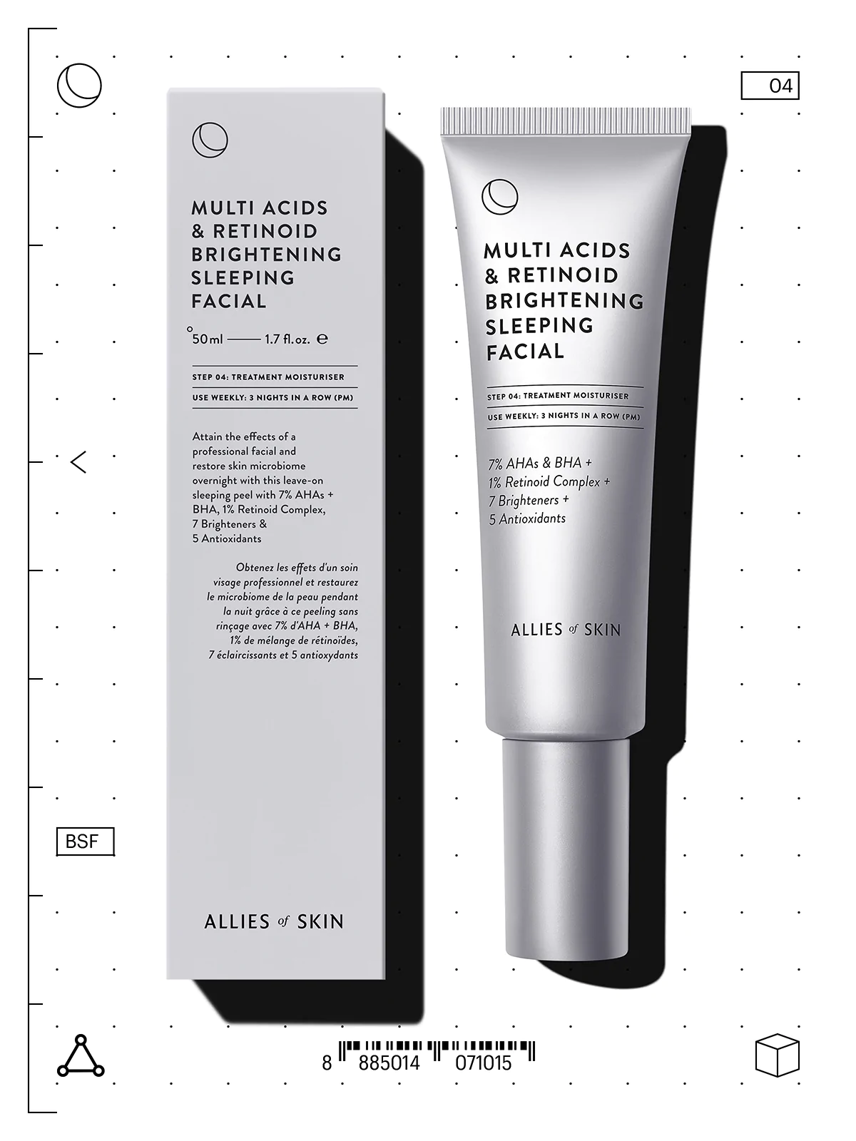 ALLIES OF SKIN Multi Acids & Retinoid Brightening Sleeping Facial купить в Beauty Storage. Быстрая доставка по России и СНГ.