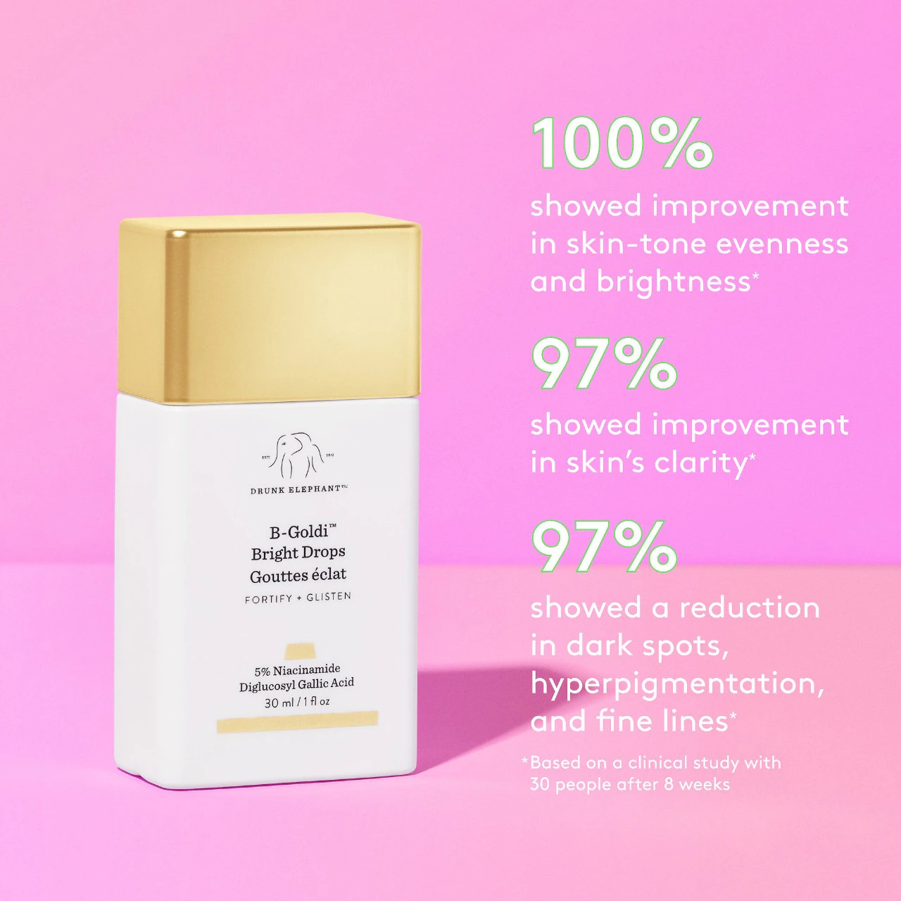 DRUNK ELEPHANT B-Goldi™ Bright Illuminating Drops with 5% Niacinamide купить в Beauty Storage. Быстрая доставка по России и СНГ.
