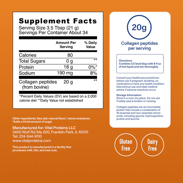 VITAL PROTEINS Salted Caramel Collagen Peptides купить в Beauty Storage. Быстрая доставка по России и СНГ.