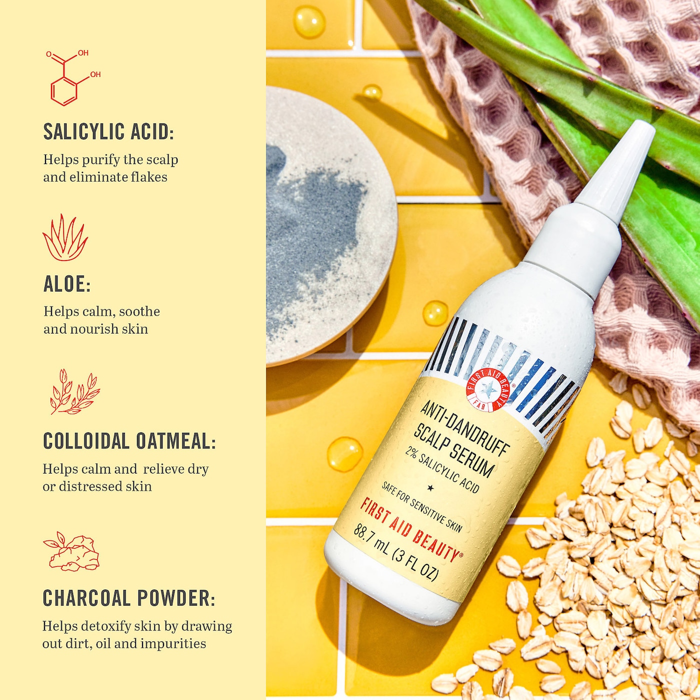 FIRST AID BEAUTY Anti-Dandruff Scalp Serum with 2% Salicylic Acid купить в Beauty Storage. Быстрая доставка по России и СНГ.
