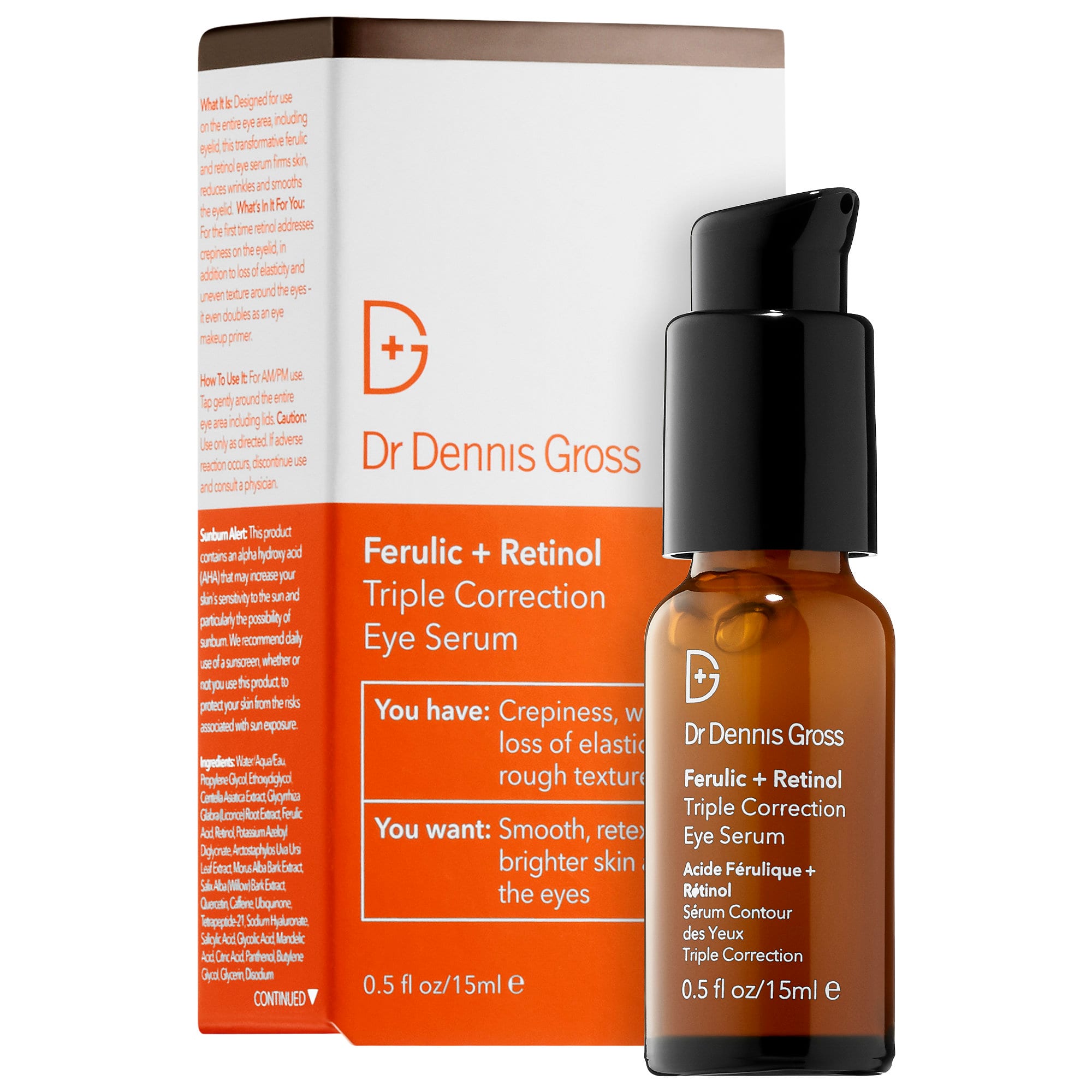 DR. DENNIS GROSS SKINCARE Ferulic + Retinol Triple Correction Eye Serum