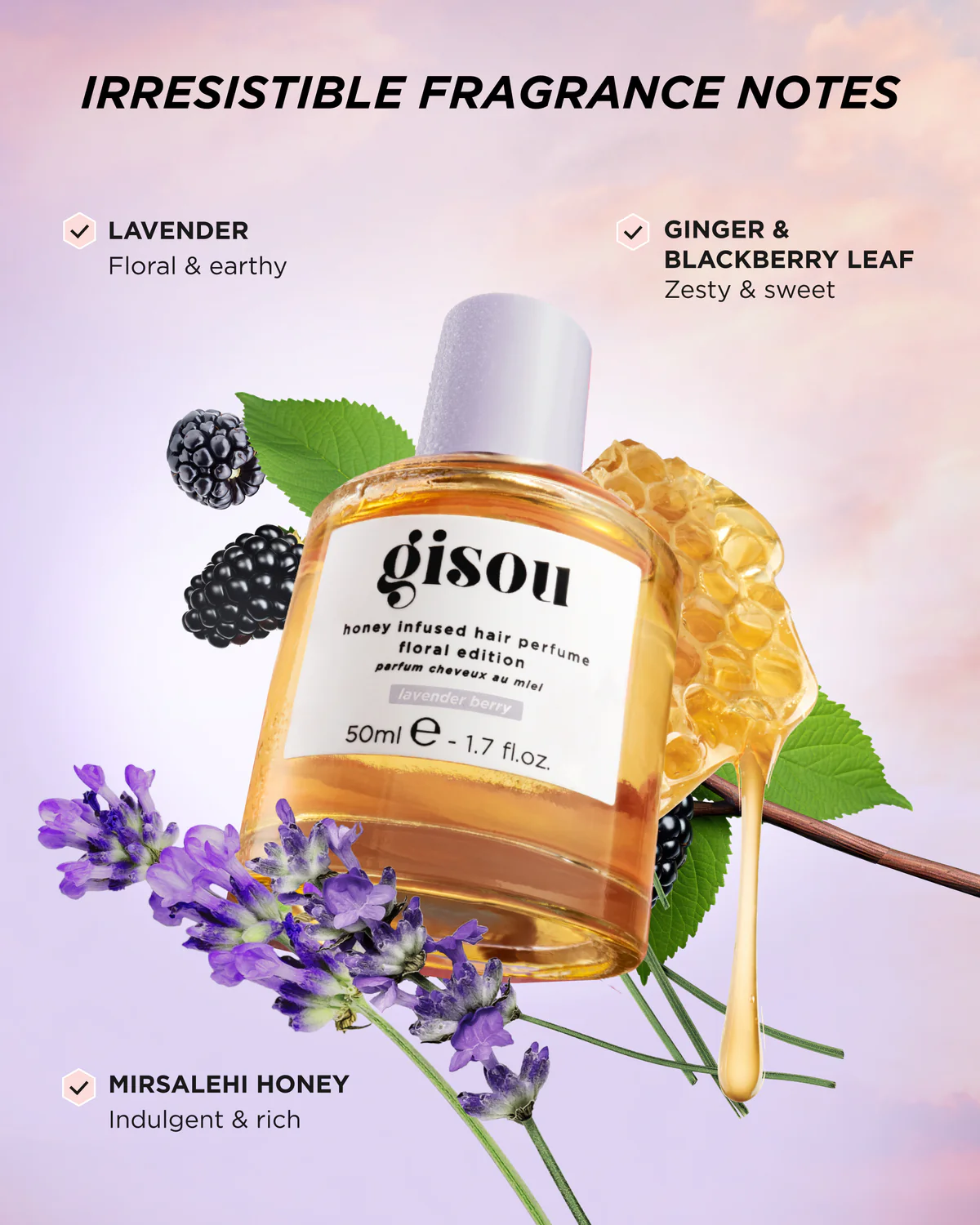GISOU Honey Infused Hair Perfume - Lavender Berry купить в Beauty Storage. Быстрая доставка по России и СНГ.
