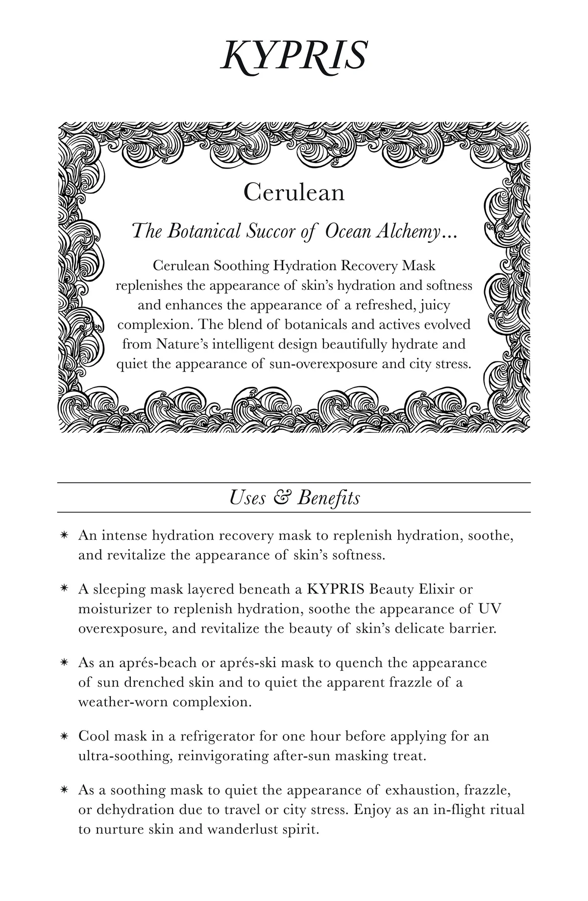 KYPRIS Cerulean Intense Soothing Hydration Mask купить в Beauty Storage. Быстрая доставка по России и СНГ.