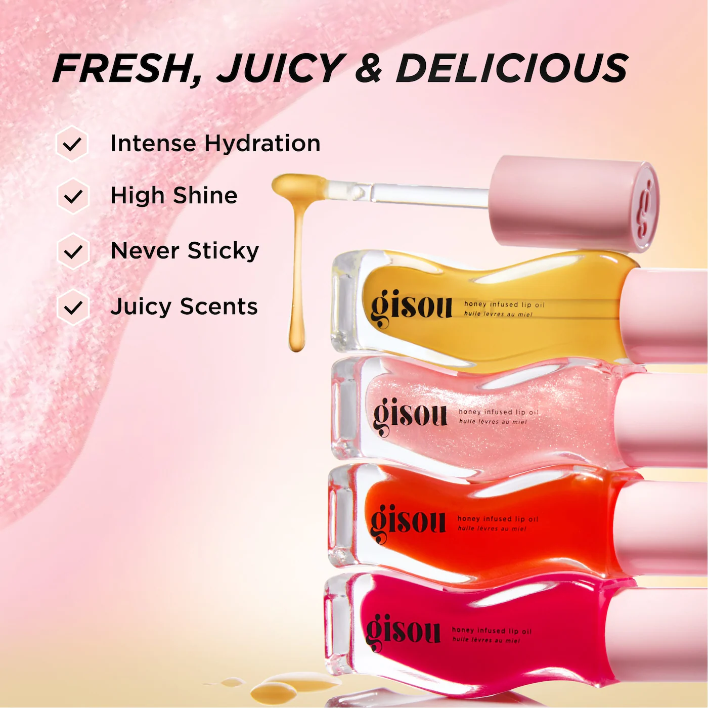GISOU Honey Infused Hydrating Lip Oil купить в Beauty Storage. Быстрая доставка по России и СНГ.