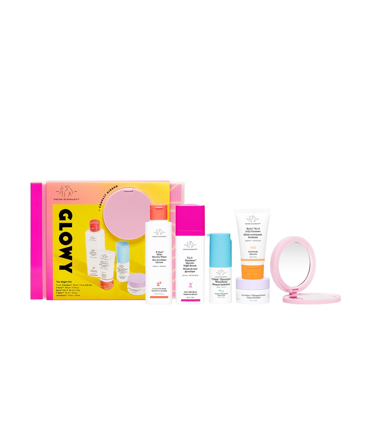 DRUNK ELEPHANT Glowy The Night Kit купить в Beauty Storage. Быстрая доставка по России и СНГ.