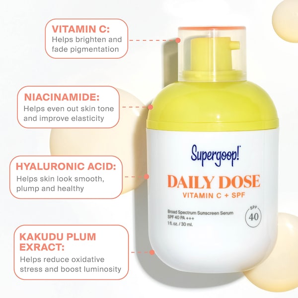 SUPERGOOP! Daily Dose Vitamin C + SPF 40 Sunscreen Serum PA+++ купить в Beauty Storage. Быстрая доставка по России и СНГ.