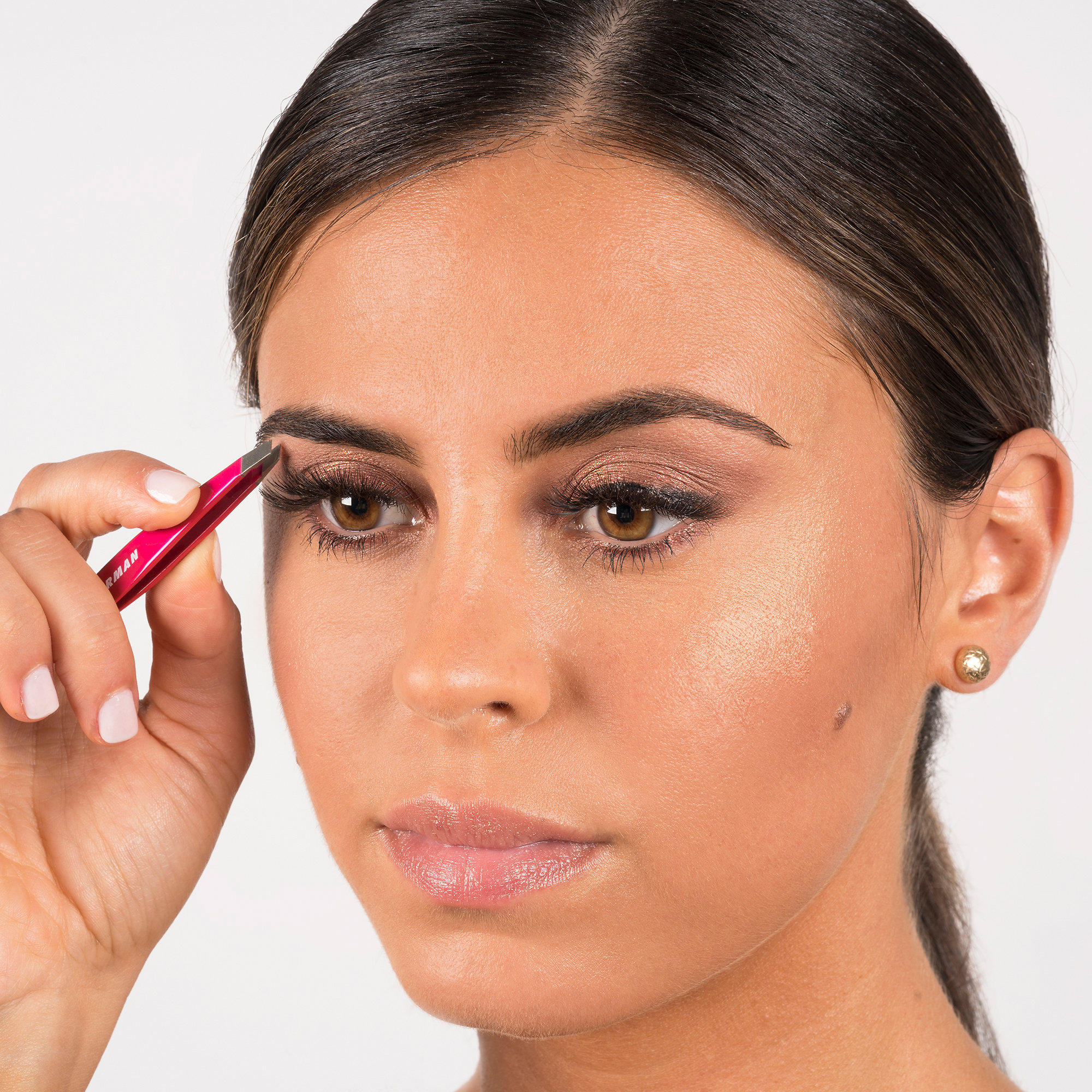 TWEEZERMAN Pink Perfection Mini Slant Tweezer