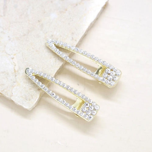 Gatsby Crystal & Gold Clip Set