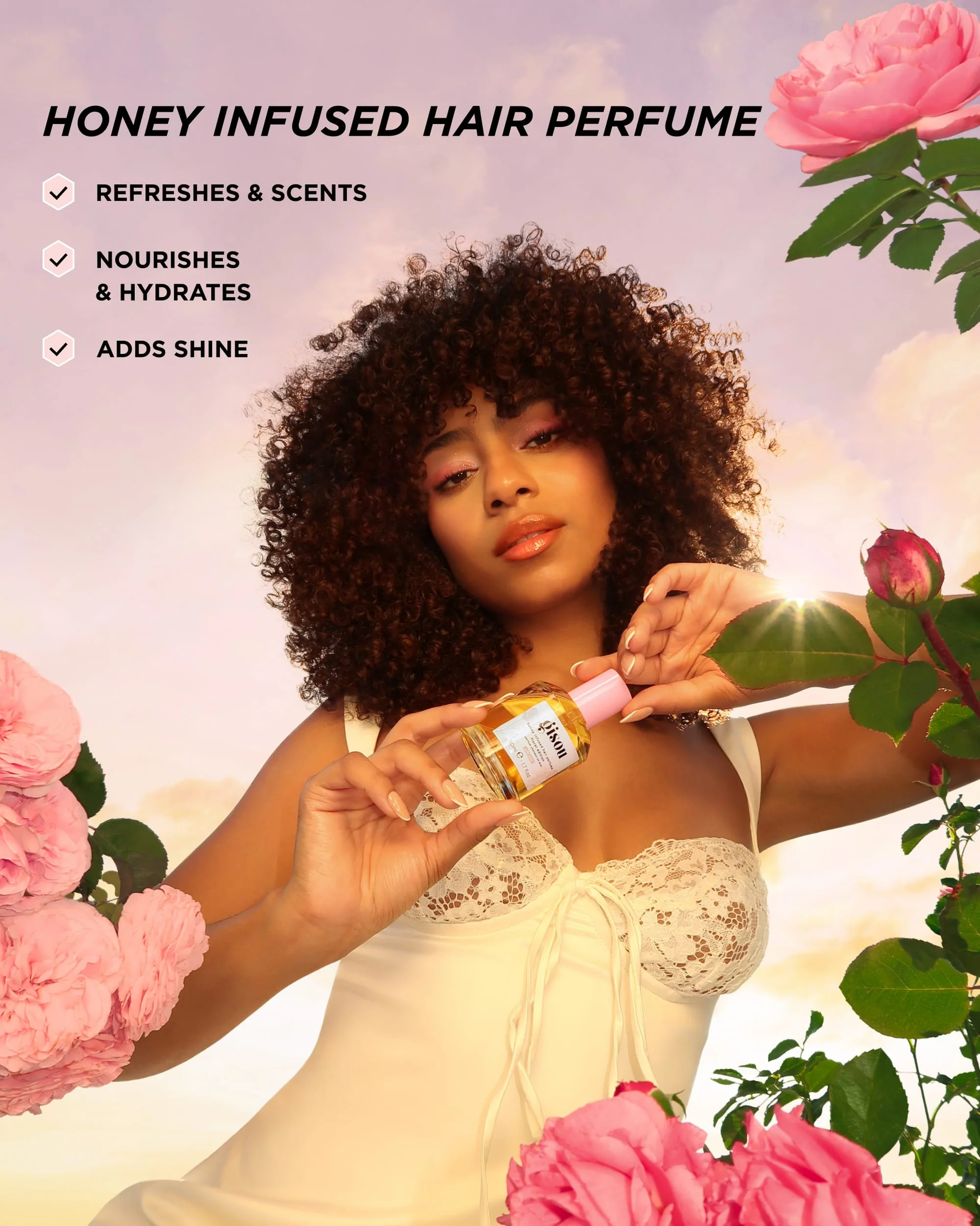GISOU Honey Infused Hair Perfume - Wild Rose купить в Beauty Storage. Быстрая доставка по России и СНГ.
