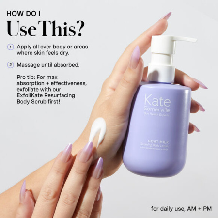 Купить KATE SOMERVILLE Goat Milk Soothing Body Lotion на Beautystorage.ru. Быстрая доставка по России и СНГ.
