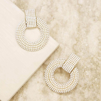 Pearl Statement Earrings in Gold