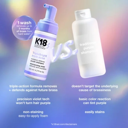 Купить K18 BIOMIMETIC HAIRSCIENCE TripleBright Oxidation Defense Purple Shampoo на Beautystorage.ru. Быстрая доставка по России и СНГ.
