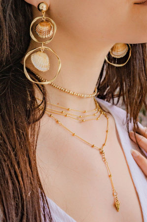 Beach Please Shell Statement Earrings