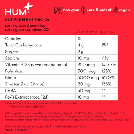 HUM NUTRITION Hair Sweet Hair Growth - Vegan Gummies
