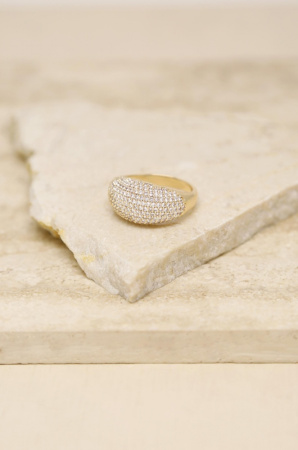 Crystal Cluster Knockout 18k Gold Plated Ring - Размер 7