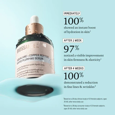 Купить BIOSSANCE Squalane + Copper Peptide Rapid Plumping Serum. Только оригинальная продукция! Косметика BIOSSANCE в магазине Beauty Storage. Лучшие акции и подарки к каждому заказу.
