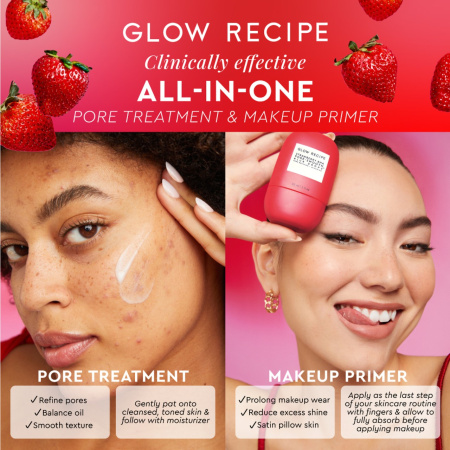 GLOW RECIPE Strawberry BHA Pore-Smooth Blur Drops купить в Beauty Storage. Быстрая доставка по России и СНГ.