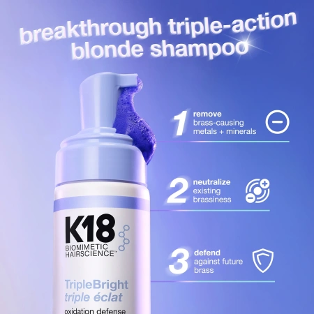 Купить K18 BIOMIMETIC HAIRSCIENCE TripleBright Oxidation Defense Purple Shampoo на Beautystorage.ru. Быстрая доставка по России и СНГ.

