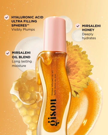 GISOU Lip Oil Golden Shimmer Glow Honey Infused купить в Beauty Storage. Быстрая доставка по России и СНГ.