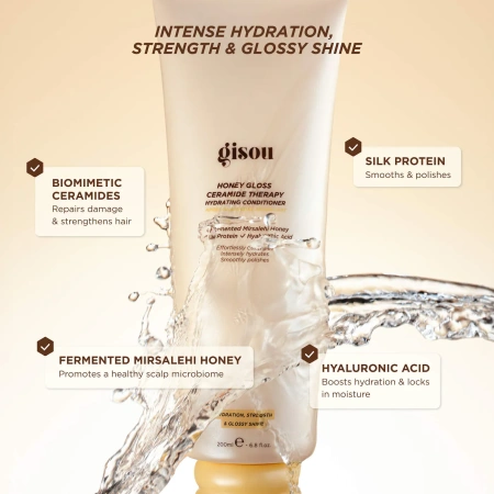 GISOU Honey Gloss Ceramide Therapy Hydrating Conditioner купить в Beauty Storage. Быстрая доставка по России и СНГ.