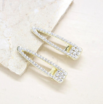 Gatsby Crystal & Gold Clip Set