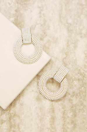 Pearl Statement Earrings in Gold